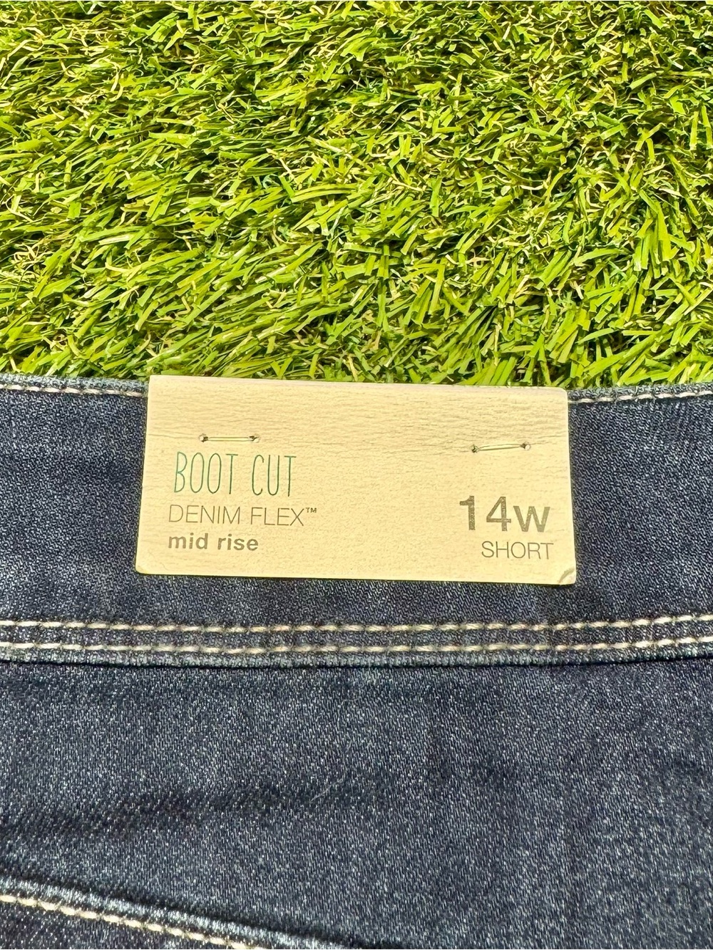 maurices Denim Flex Bootcut Jeans Mid Rise Stretch Women’s 14W Navy Blue - Picture 14 of 14